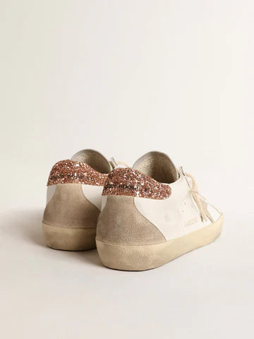 Super-Star avec étoile en daim et contrefort à paillettes rose pêche